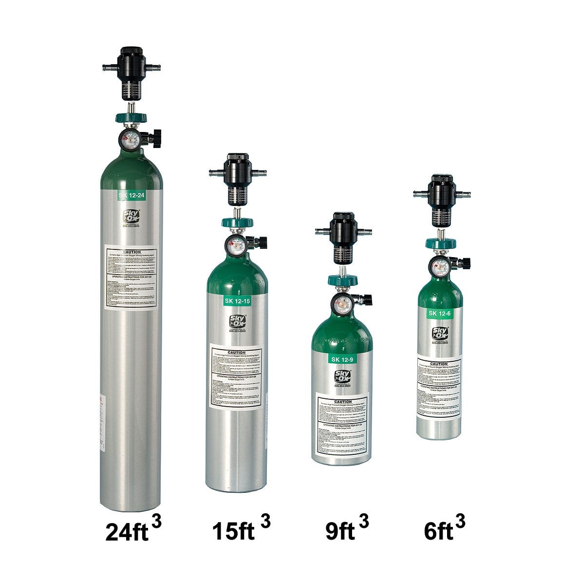 Oxygen tank sizes