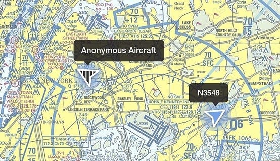 anonymous aircraft graphic with flight data