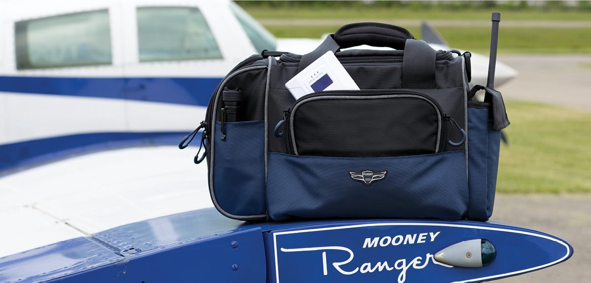 Flight Gear Crosswind Bag Flight Gear Crosswind Bag sitting on the wing of an airplane