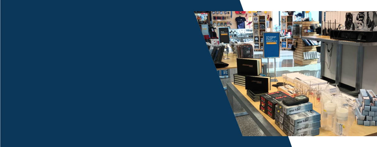 Inside of the Sportys store with all kinds of products