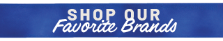 shop our favorite brands displayed with blue background
