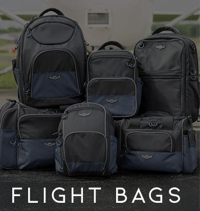 Flight Bags with collection of Flight Gear bags displayed