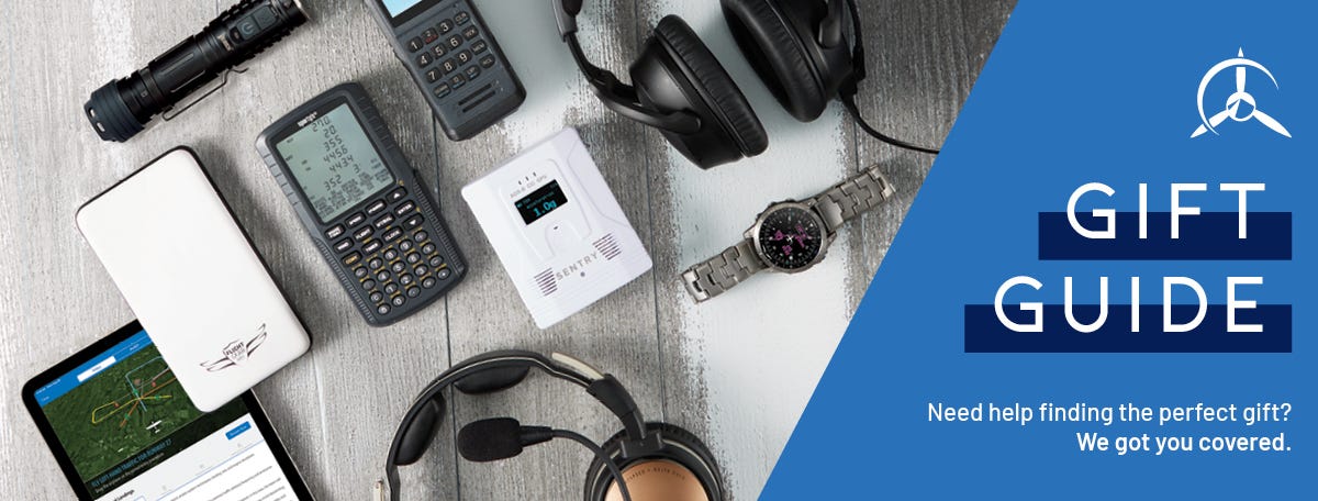 Gift Guide banner with pilot accessories