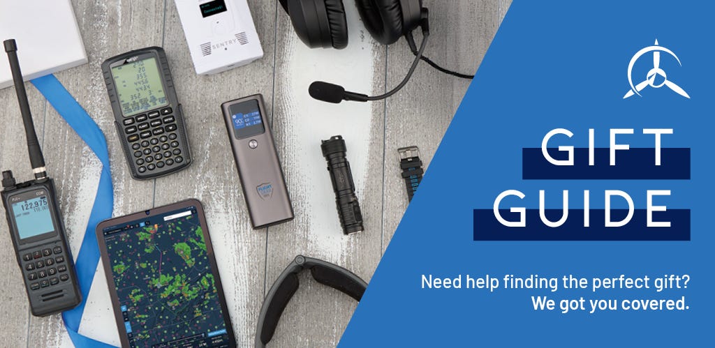 Gift Guide banner with pilot accessories