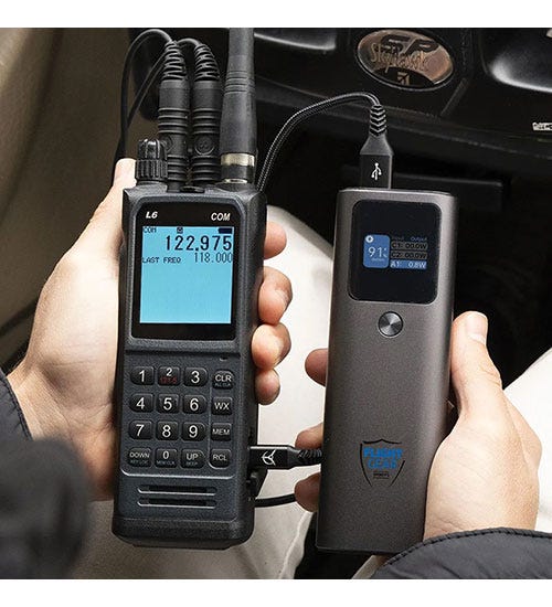 L6 COM Radio displayed plugged into backup battery