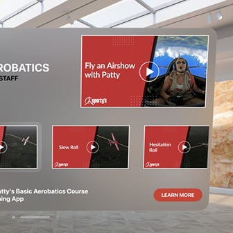 screenshot of Sporty's Aerobatics Course within Apple Vision Pro
