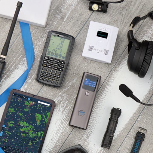 assortment of top products sold by Sporty's Pilot Shop