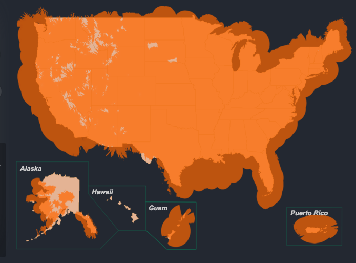 ADS-B coverage map