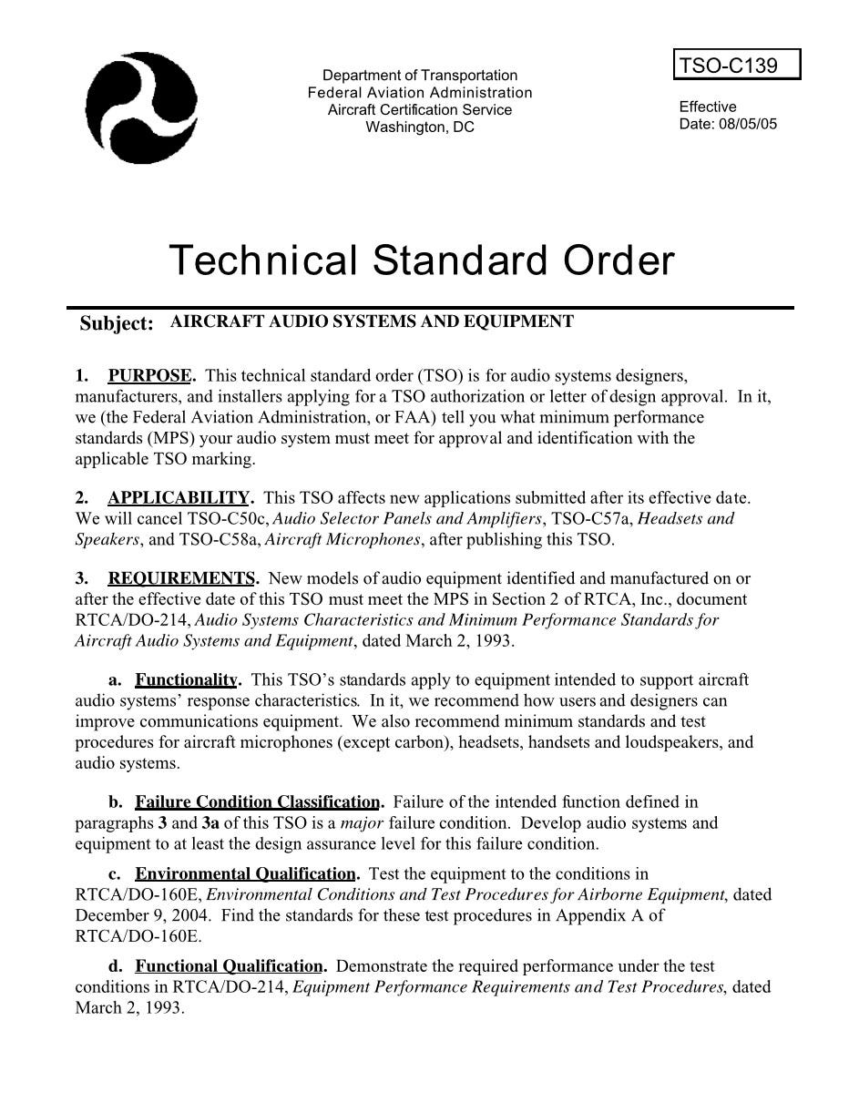 FAA TSO C139