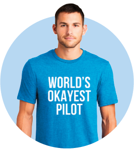 Aviation t-shirts with male showcasing aviation t-shirt