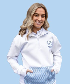 flyGirl apparel displayed on a young woman