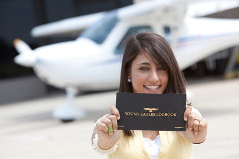 Young eagle with logbook