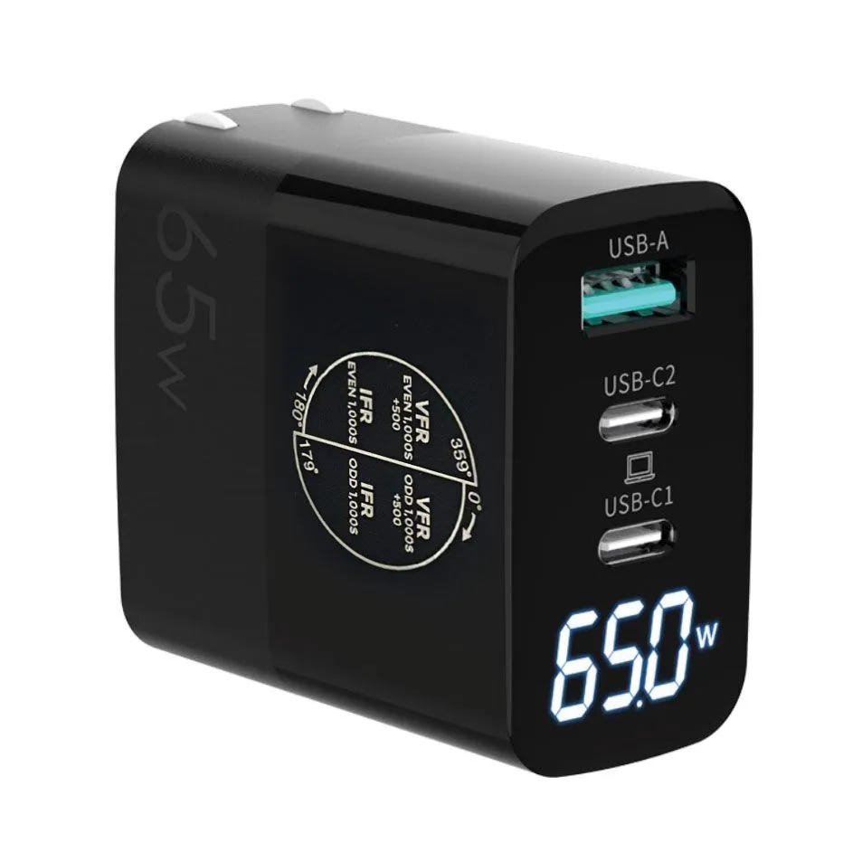 Flight Gear Three Port Smart Charger (65W)