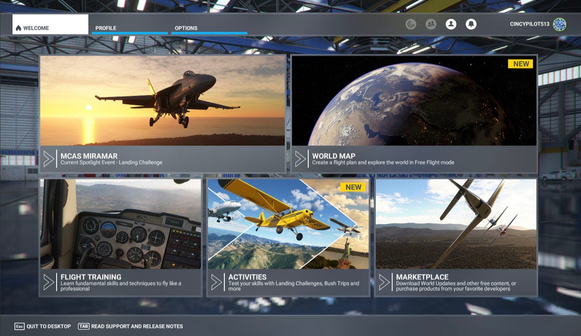 Microsoft Flight Simulator 2020 launch screen