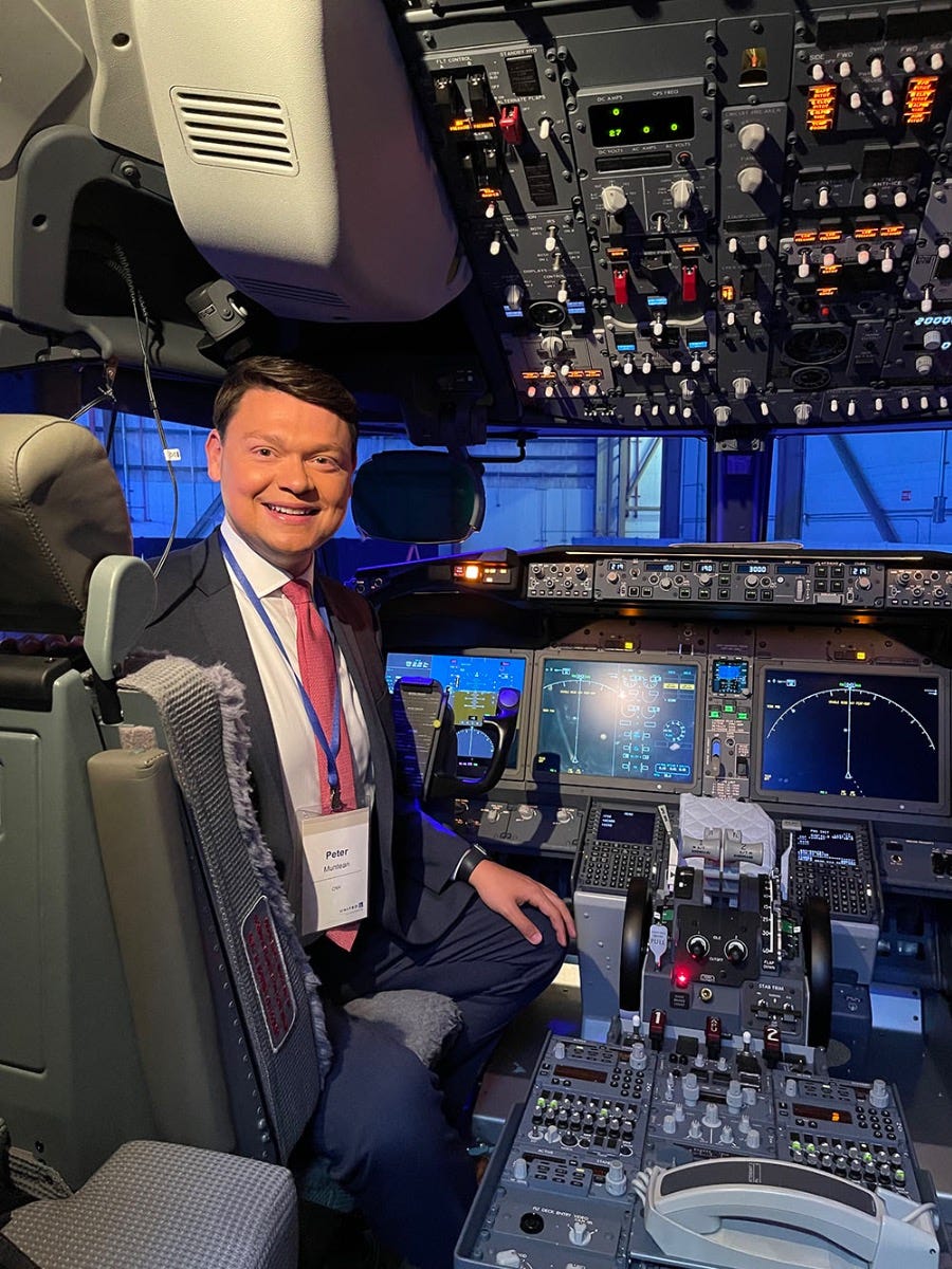 Pete Muntean in Boeing cockpit