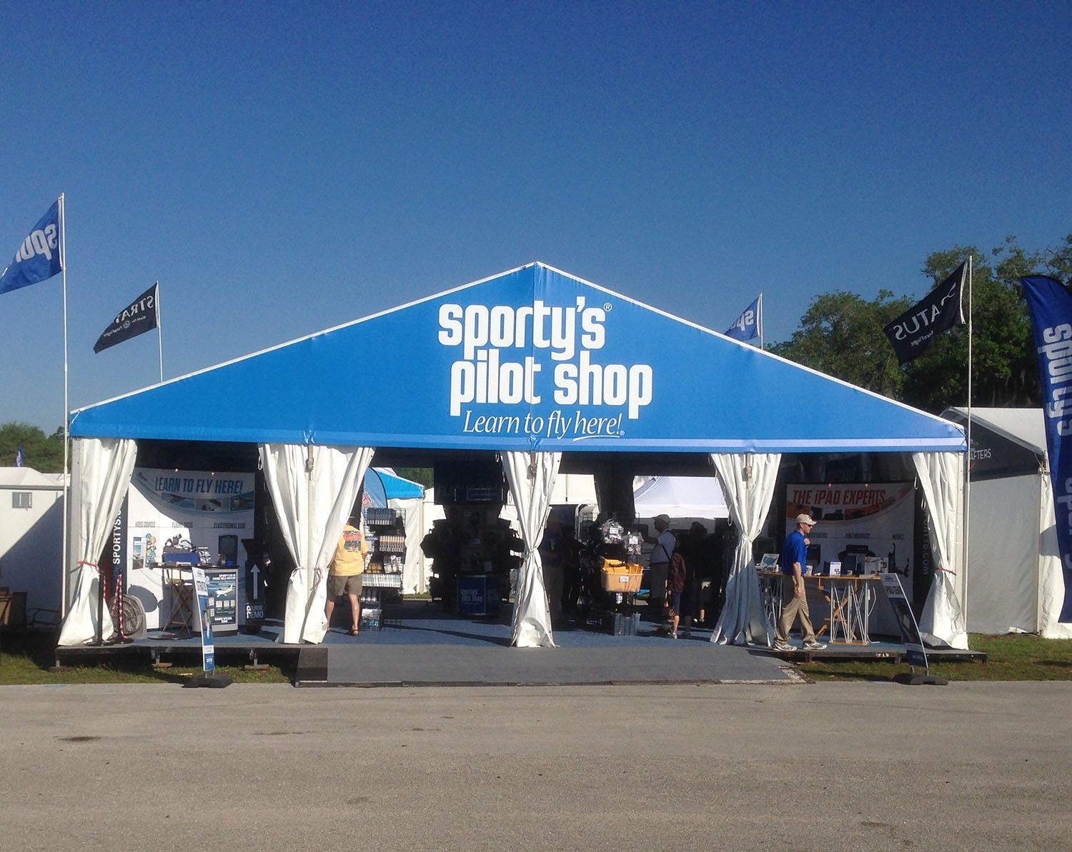 Sporty's tent at SNF