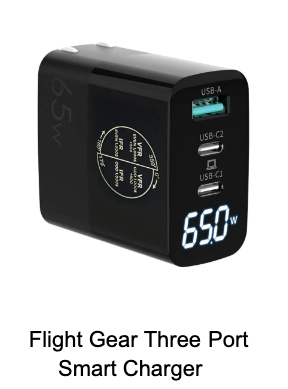 Flight Gear Three Port Smart Charger (65W) 