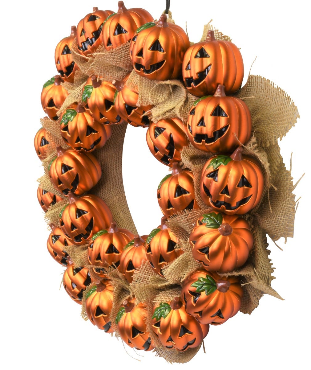 Hand-Painted Pumpkin Wreath