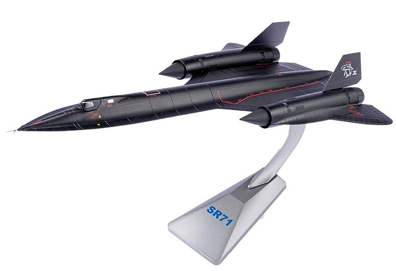 Black SR-71 Model on stand