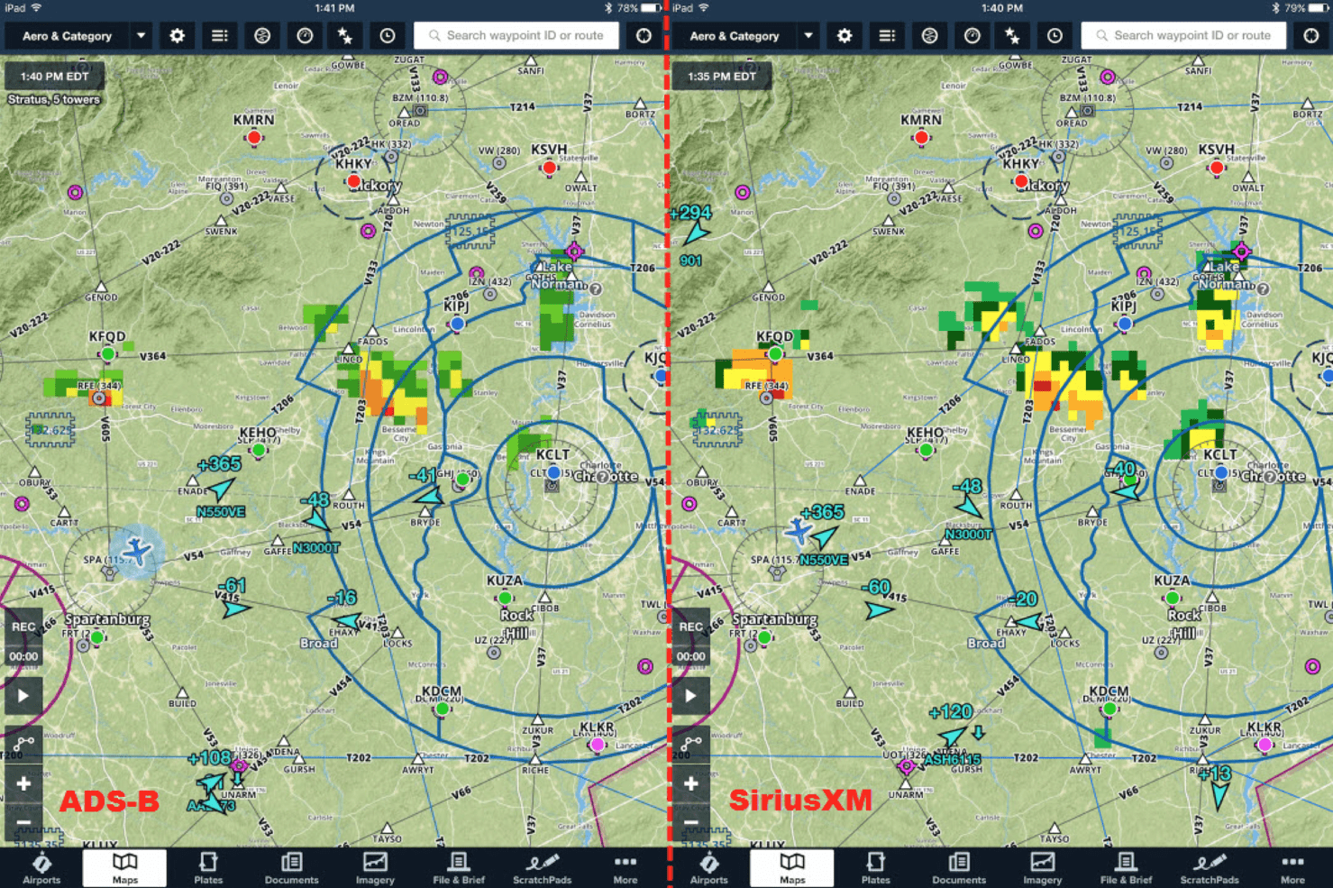 SXM vs ADS-B radar