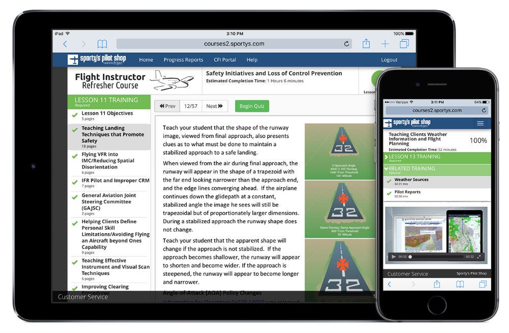 Sporty's Flight Instructor Revalidation Course on iPad and iPhone