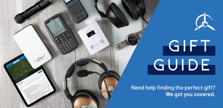 Gift Guide banner with pilot accessories