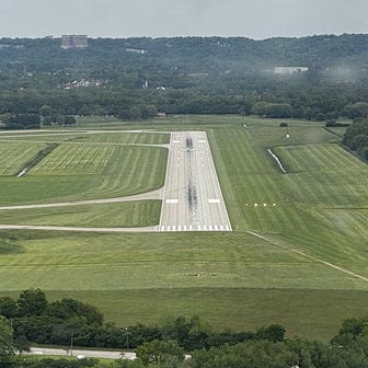 Pilot's tip of the Week - view of approach to landing out of airplane cockpit