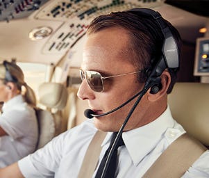 airline pilot in cockpit