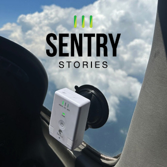 sentry stories blog post - vfr deviations. picture of sentry in use in flight in cockpit.=