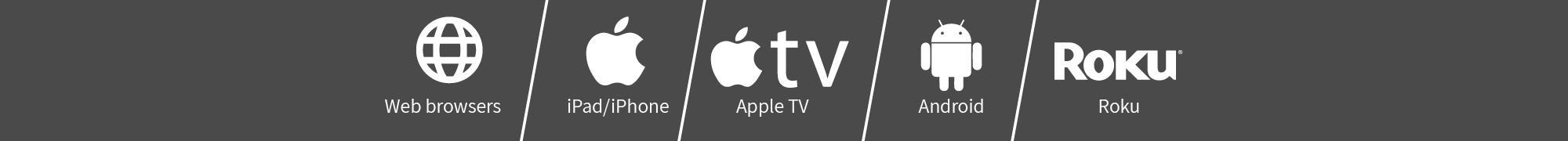 Sporty''s course app works with web browsers, iPad/iPhone, Apple TV, Android, Roku