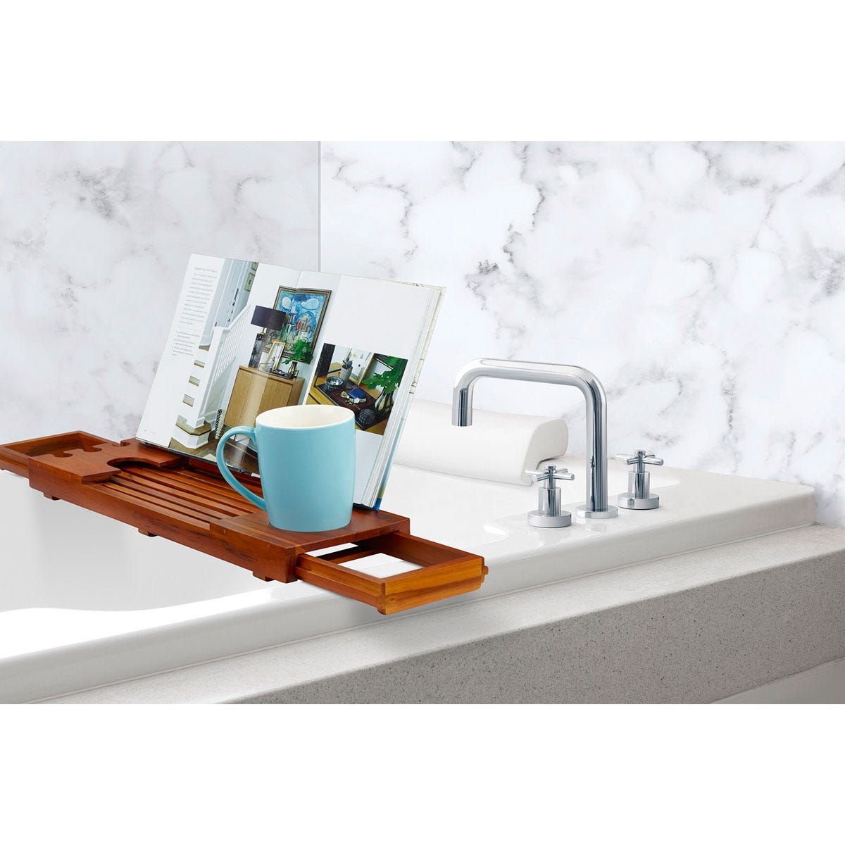 Teak Bathtub Caddy from Sportys Preferred Living