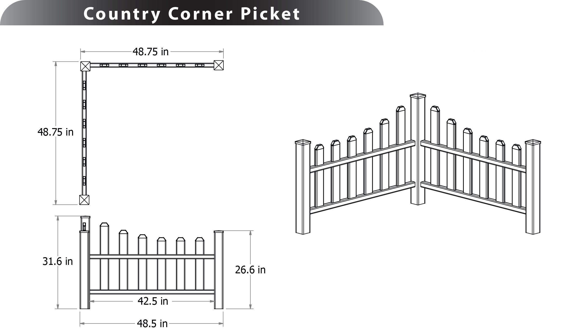 Decorative Corner Picket Fence from Sportys Preferred Living