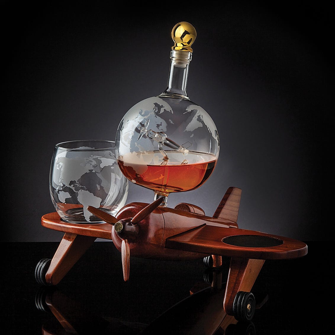 Airplane Decanter with Glassware Set from Sporty's Wright Bros Collection
