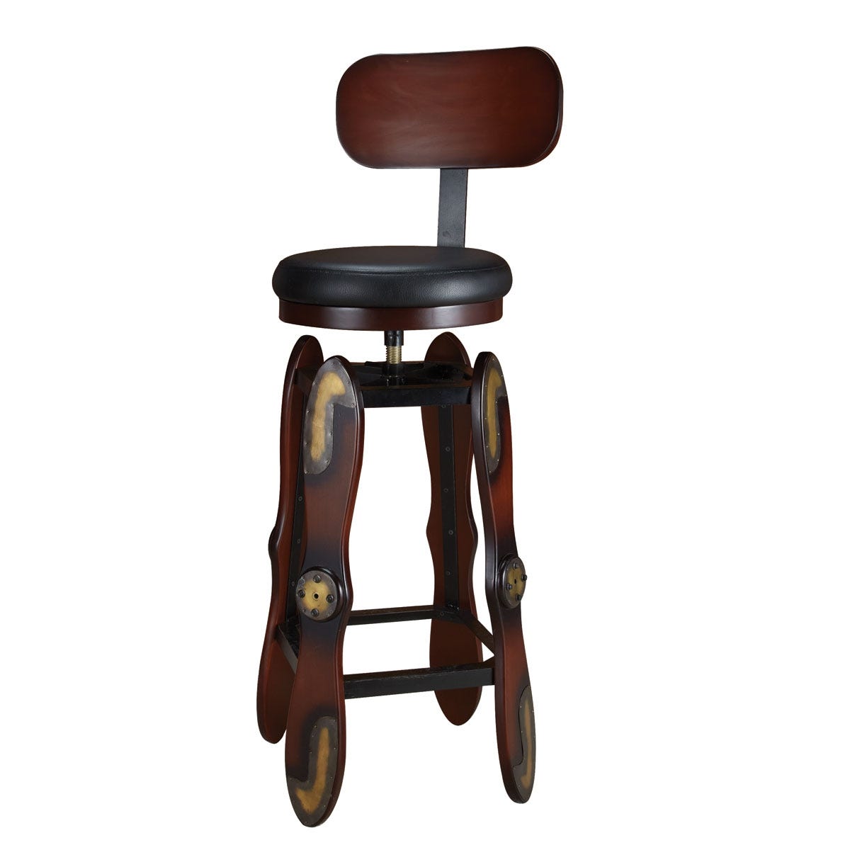 Deluxe Propeller Bar Stool w/Swivel Seat from Sporty's Wright Bros Collection