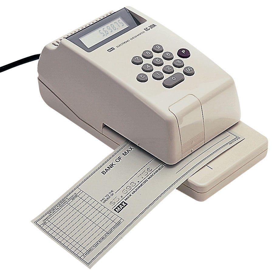 Electronic Check Max Writer EC-510 – Portable Check Printing Machine ...