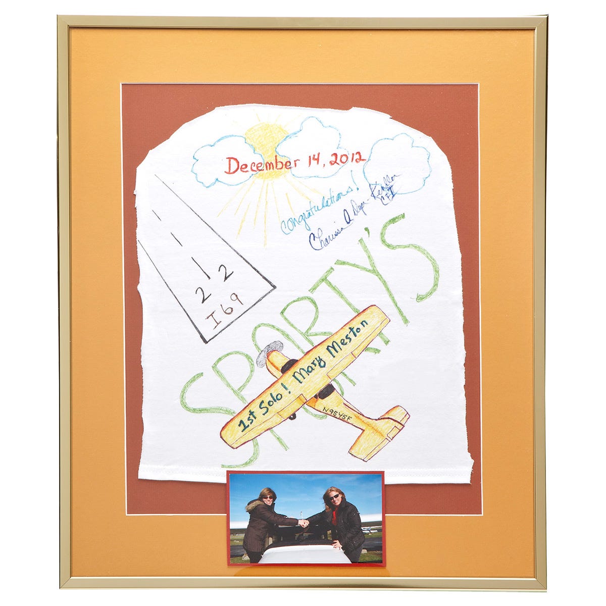 First Solo Shirt Frame (large) Gifts and Models from Sporty's Pilot