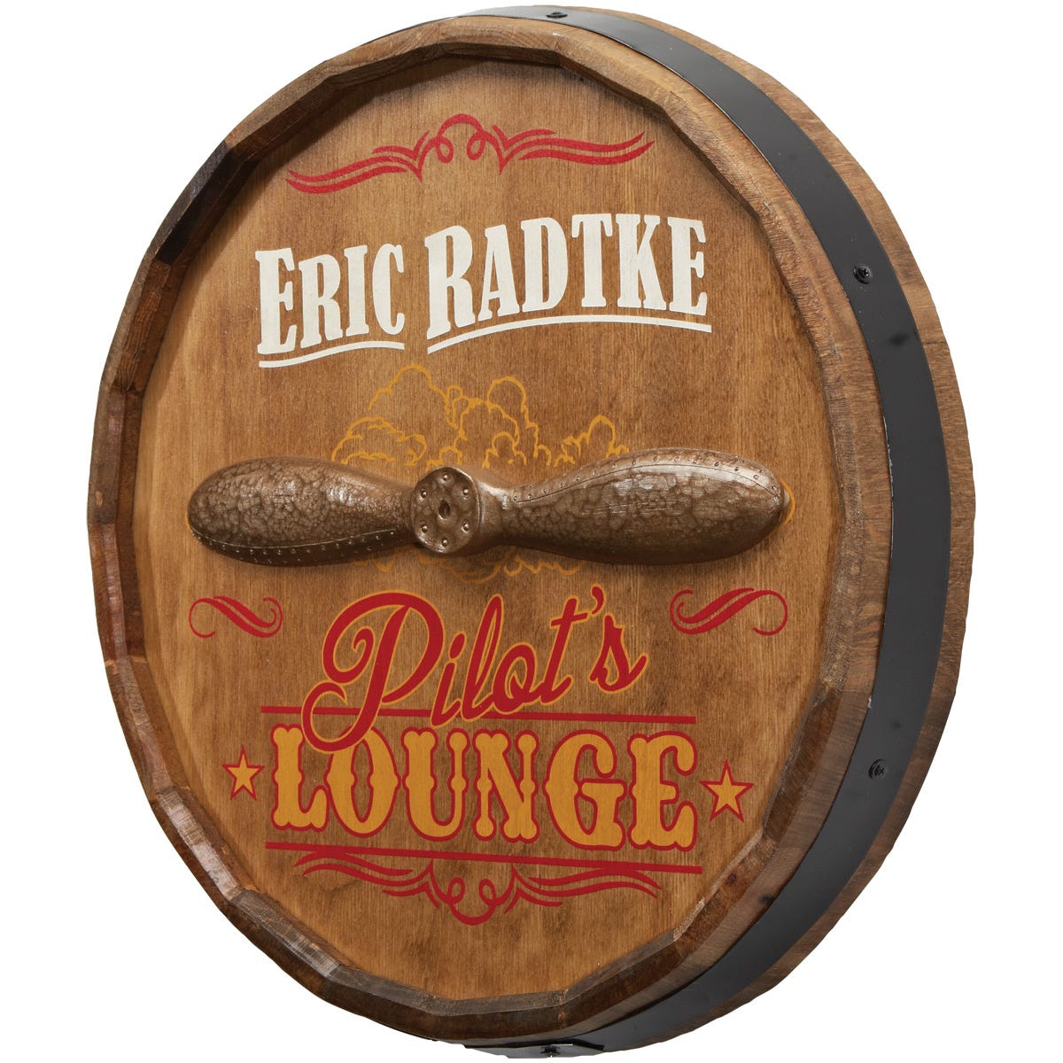 Personalized Pilot's Lounge Oak Quarter Barrel from Sporty's Wright Bros Collection