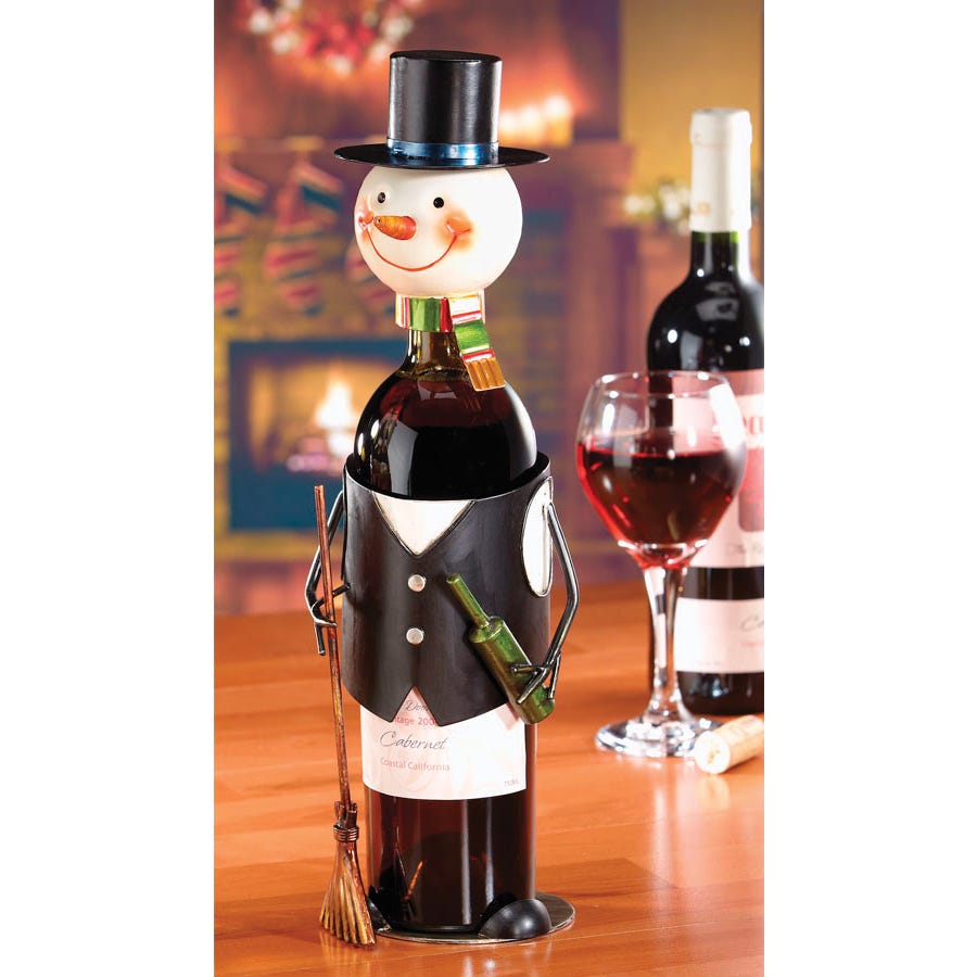Snowman Holiday Wine Bottle Holder from Sportys Preferred Living
