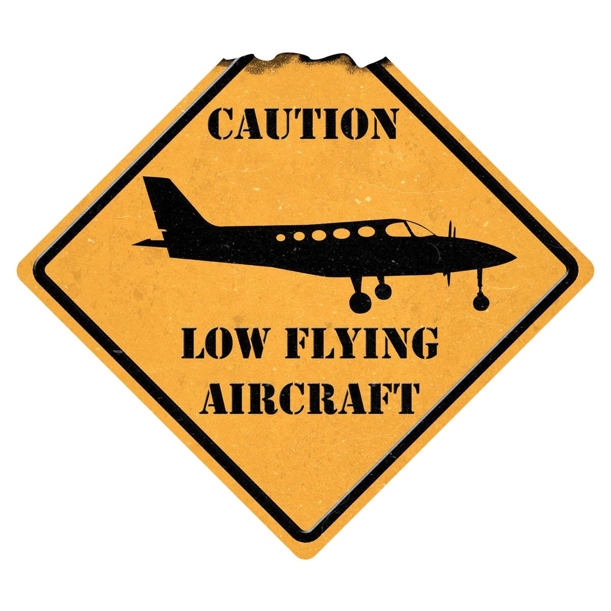 "Caution Low Flying Aircraft" Metal Sign from Sporty's Pilot Shop