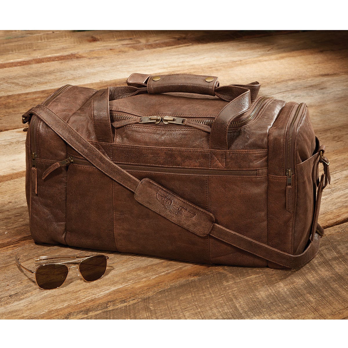 Pilot Wings Leather Flight Bag From Sporty S