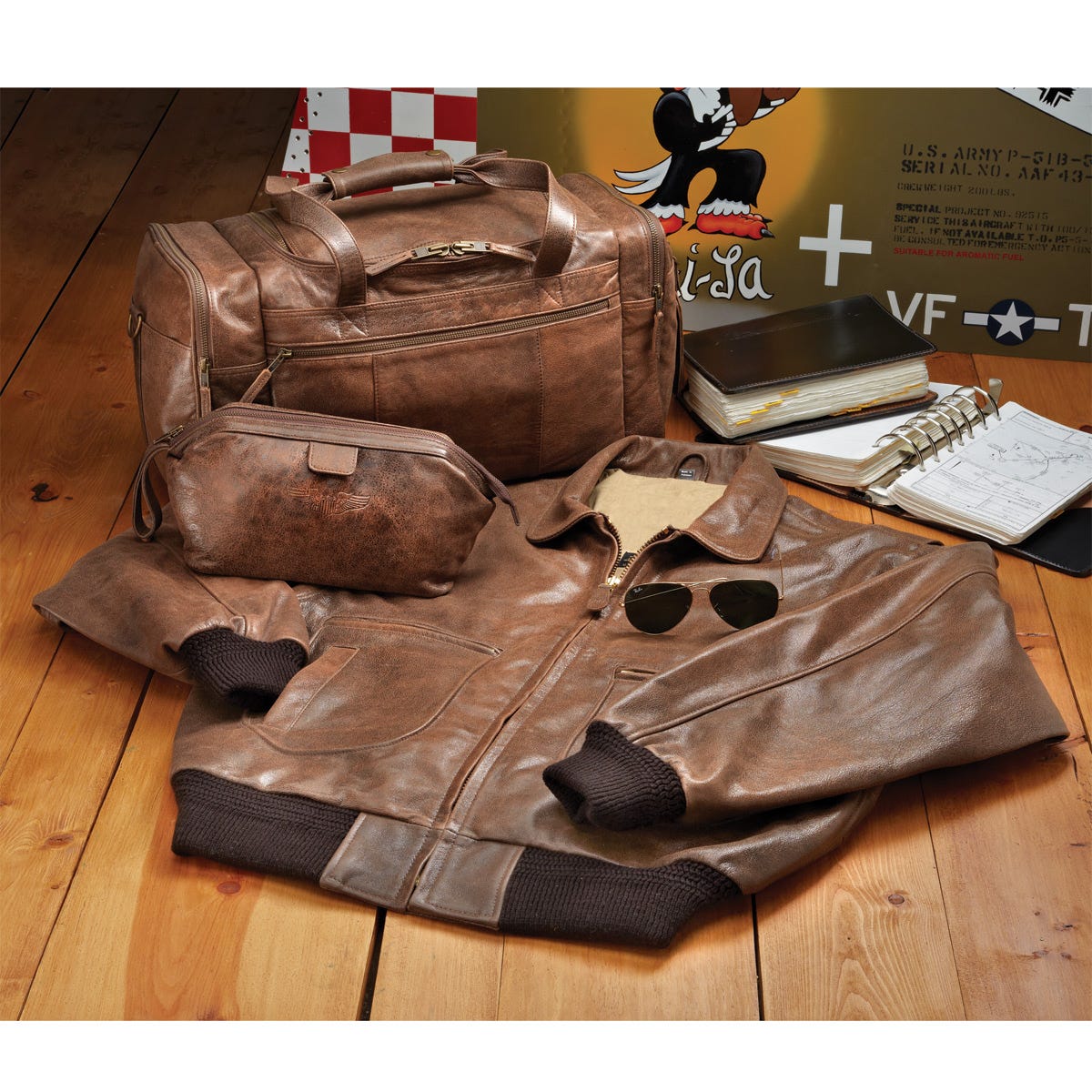 Pilot Wings Leather Flight Bag from Sporty's Pilot Shop