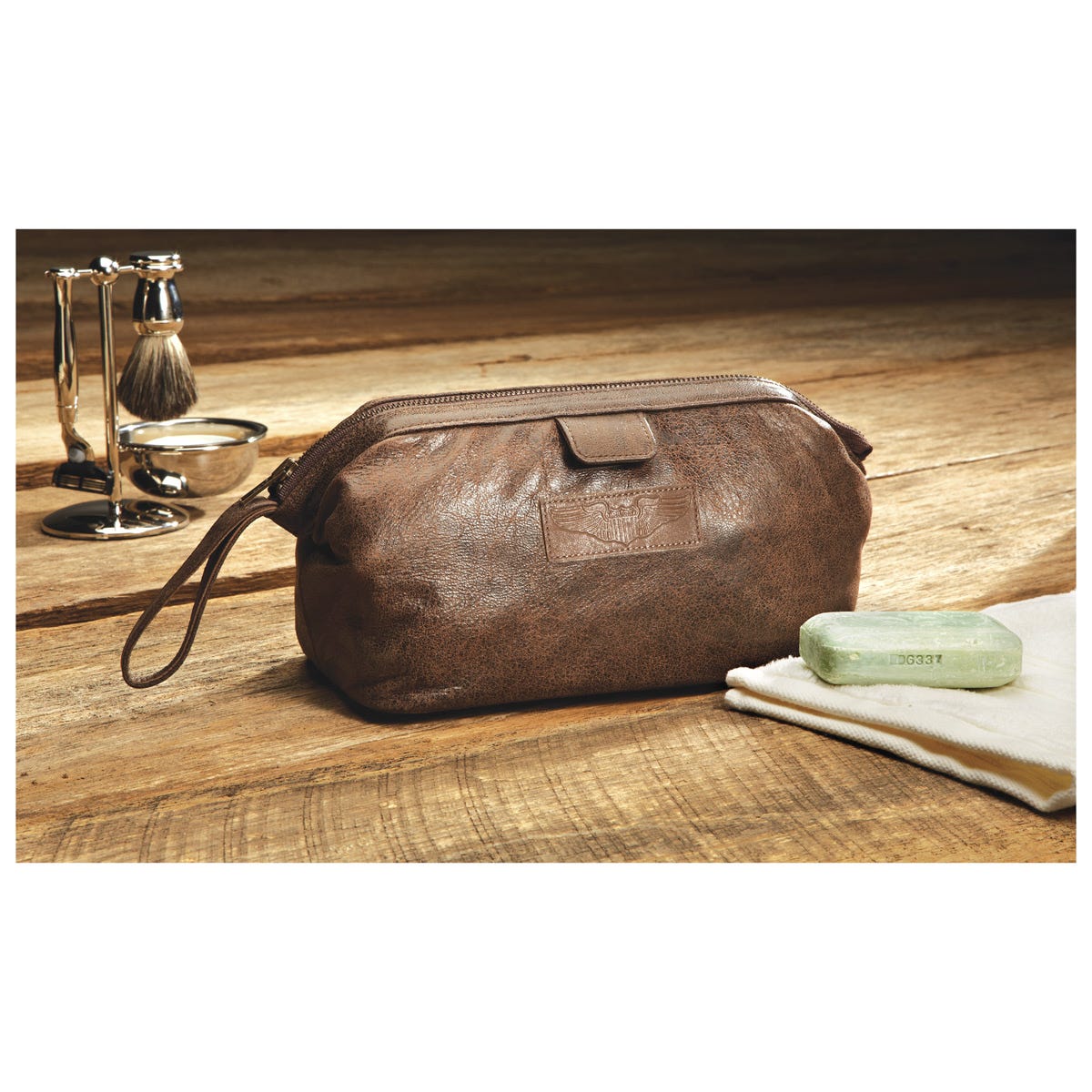 Pilot Wings Leather Shave Kit from Sporty's Wright Bros Collection