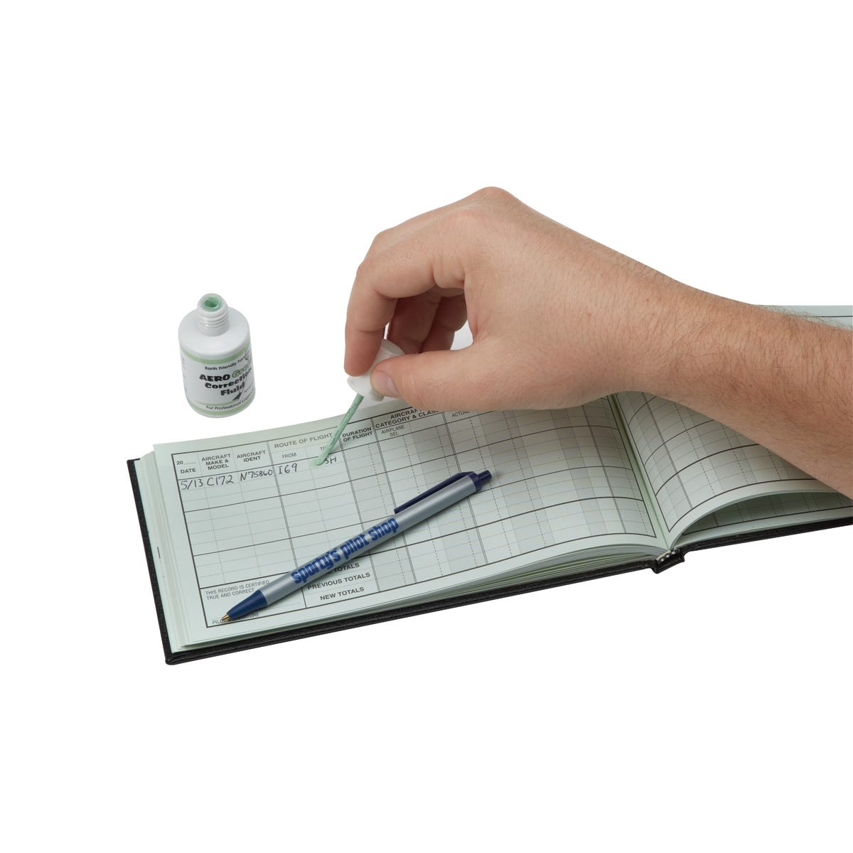 Green Correction Fluid for Logbooks from Sporty's Pilot Shop