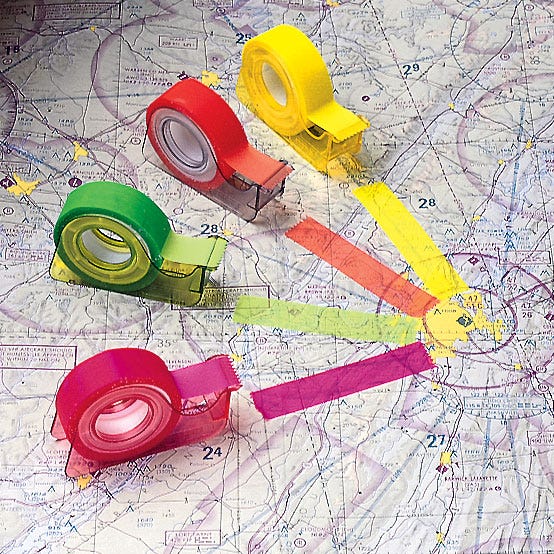 Set of All Four Colors of Highlighter Tape from Sporty's Pilot Shop
