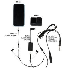 Flight Gear GA Audio Input Cable with GoPro and Type C Adapter