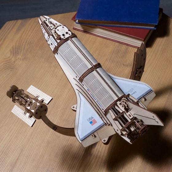 NASA Space Shuttle Discovery Mechanical Plywood Model