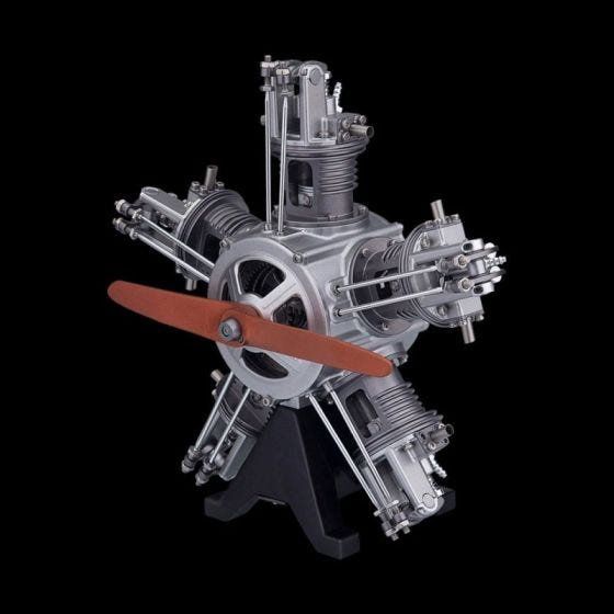 Engine Model For Display 5-Cylinder Radial Motorized Engine Display Model