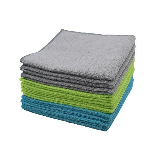 12 Piece Microfiber Cloth on white