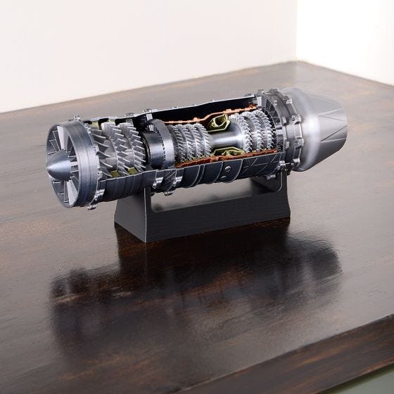 Motorized Fighter Jet Engine Display Model