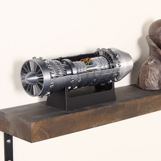 Motorized Fighter Jet Engine Display Model
